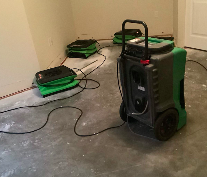 equipment set after water damage
