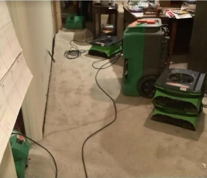 equipment set after water damage in home 