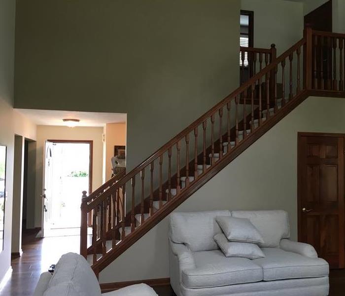 stairs redone after fire damage