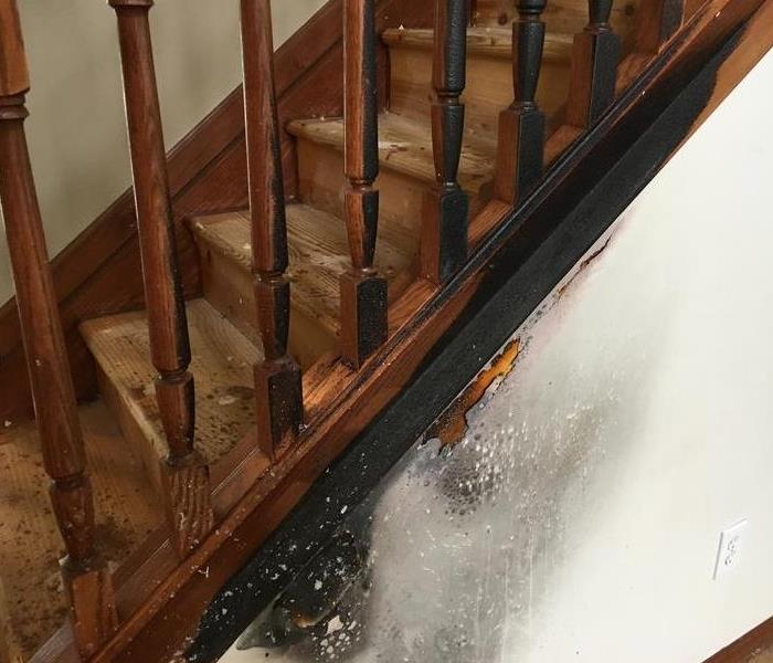 fire damage to stairs
