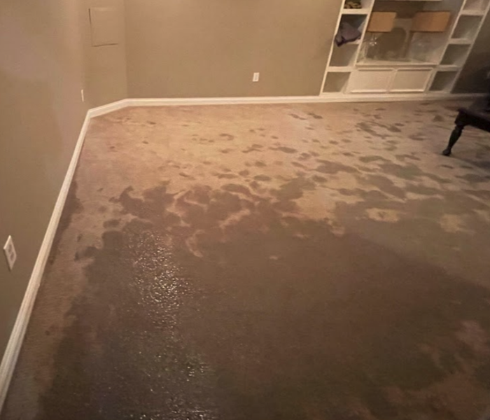 wet carpet in residential basement