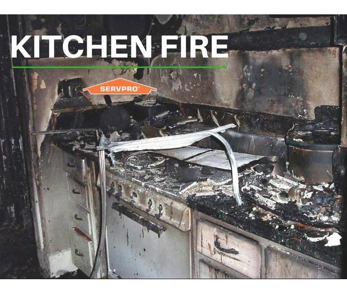 Kitchen fire in a residential home